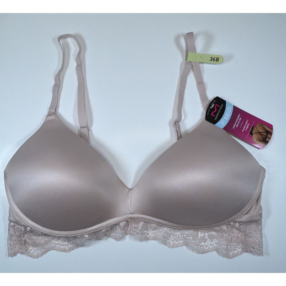 Maidenform Love the Lift Your Lift Wireless Bra DM1196 Sandshell Pink 36B New